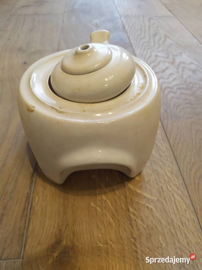 Kominek ceramiczny lampa oliwna biała PRL Dom i Ogród podkarpackie