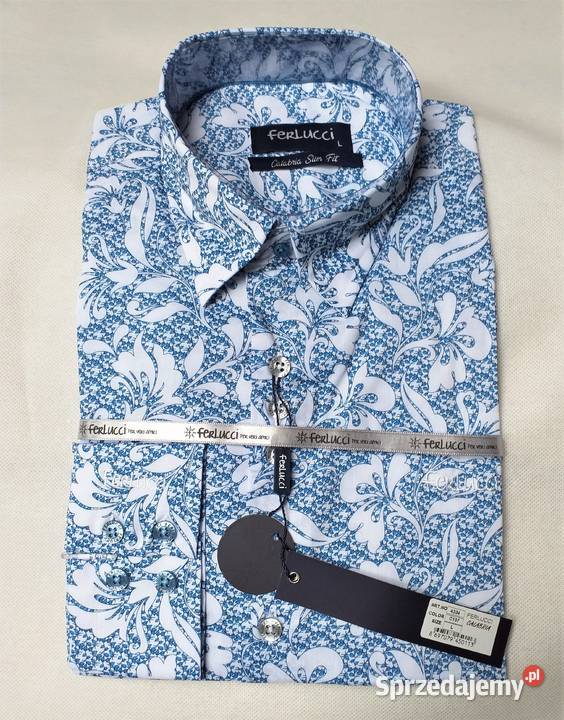 FERLUCCI KOSZULA MĘSKA CALABRIA SLIM FIT C107 Rozmiar XXL mazowieckie