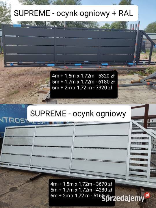 Brama przesuwna palisada 5mx142m ocynkRAL 4m 6m Gorlice