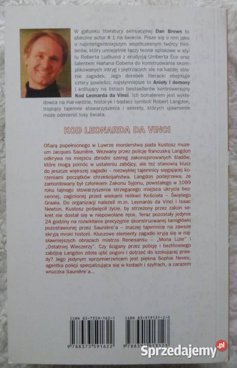 Kod Leonarda da Vinci Dan Brown thrillery, sensacyjne Warszawa
