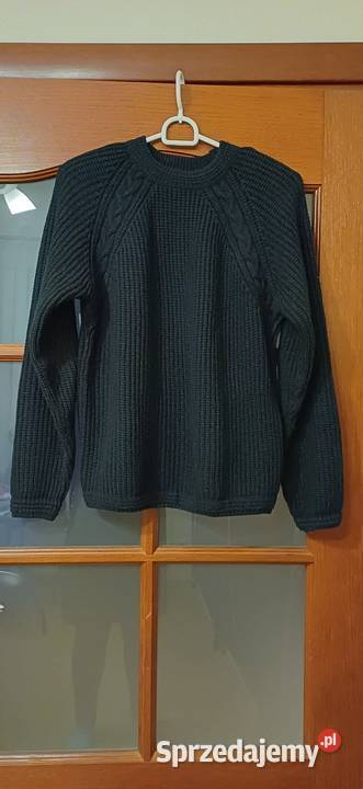 Sweterek wełniany czarny S damski łódzkie
