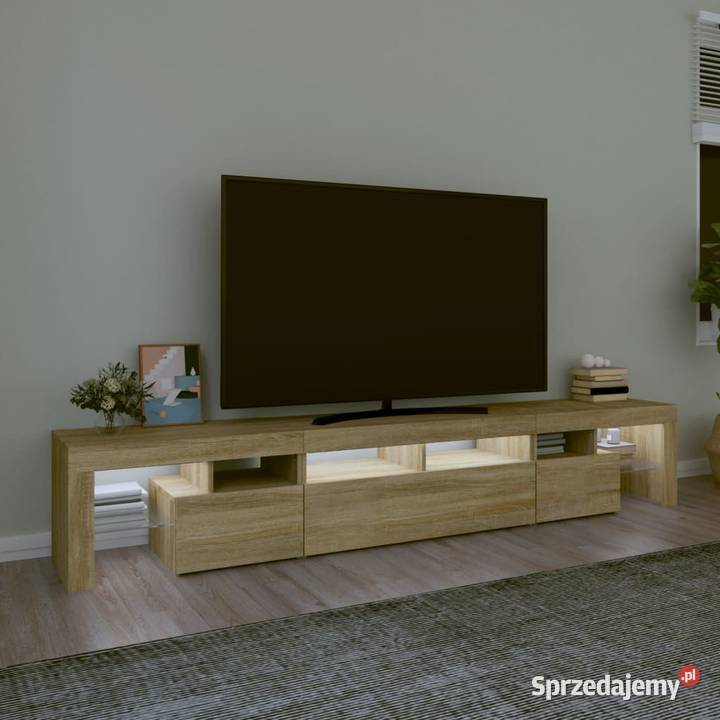 vidaXL Szafka pod TV z oświetleniem LED dąb mazowieckie Warszawa