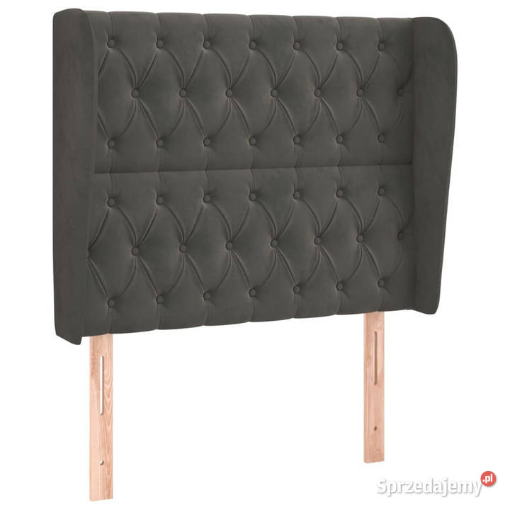Zagłówek uszak ciemnoszary 103x23x118128 aksamit mazowieckie Warszawa