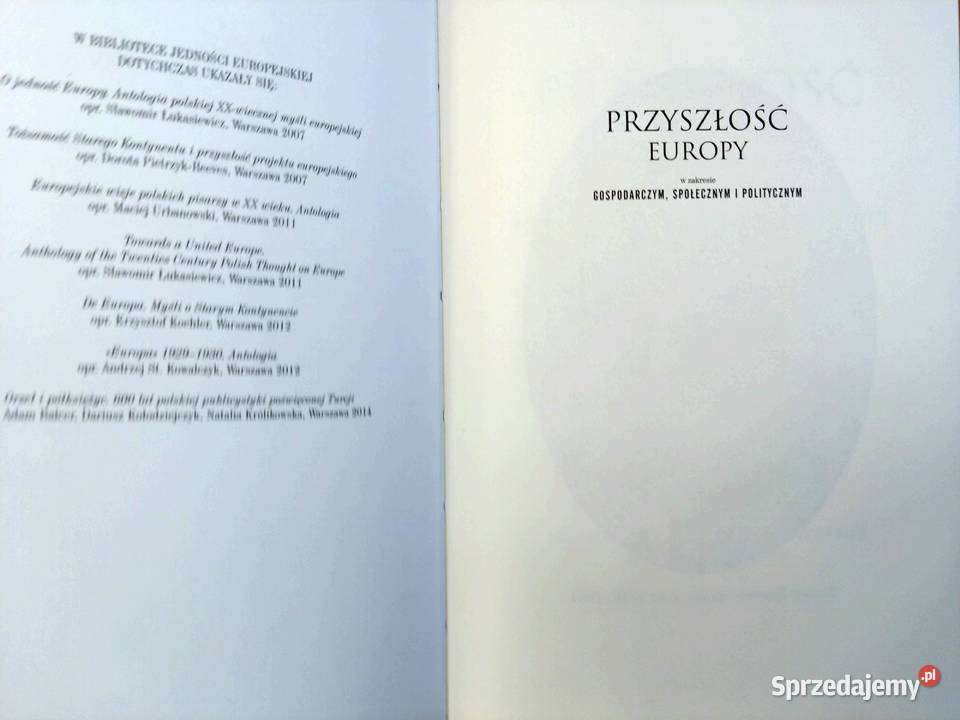 Przyszłość Europy Lavenir en Europe Warszawa