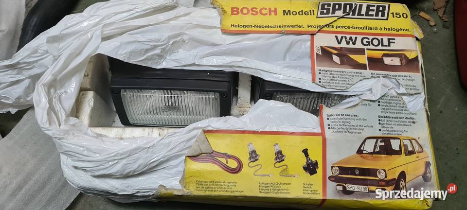vw golf mk1 halogeny bosch spoiler 150 nowe Łódź sprzedam