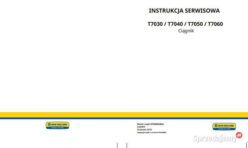 Holland T7030 T7040 T7050 T7060 instrukcja Kielce