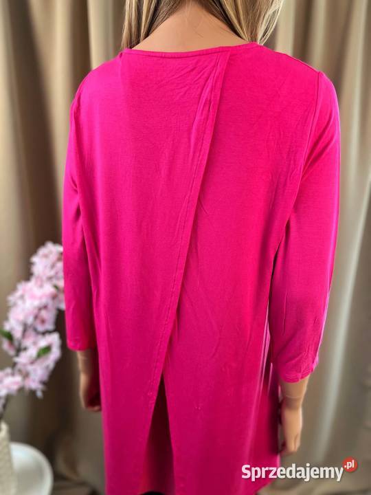 MS Collection różowa bluzka oversize wiskoza różowy Augustówka