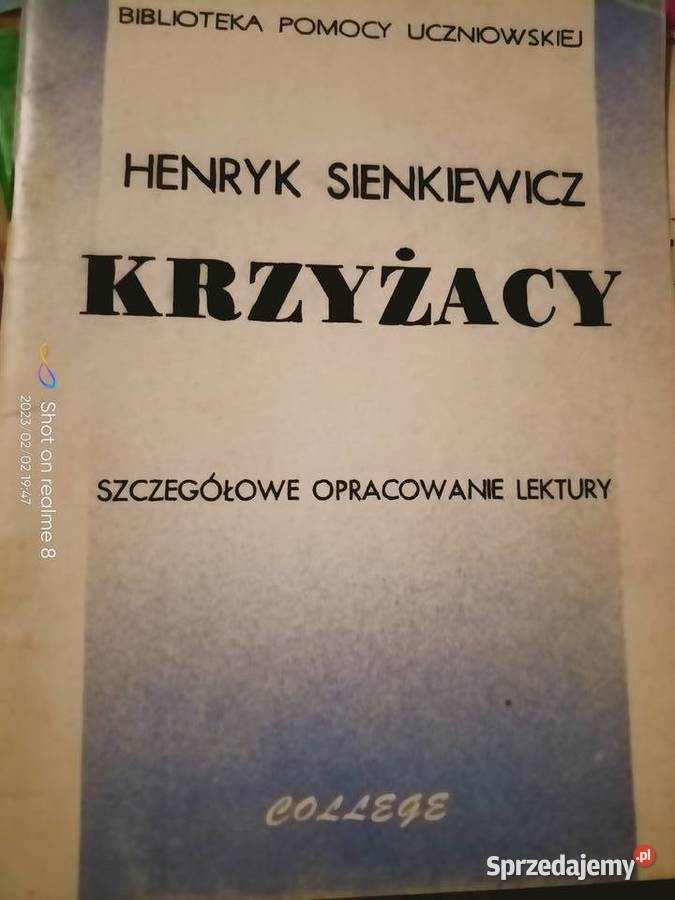 Krzyżacy Sienkiewicz analizy lektury szkolne Warszawa