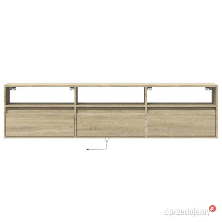 Ścienna szafka pod TV z LED dąb sonoma 180x31x45 Warszawa