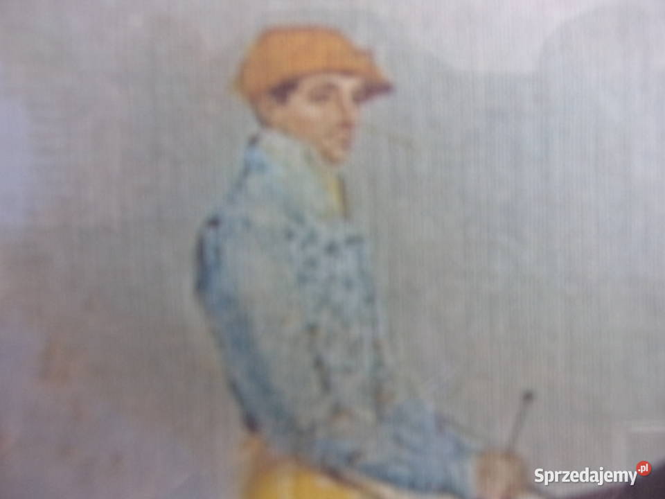 stary cenny obraz z początku XXw Dżokej na mazowieckie