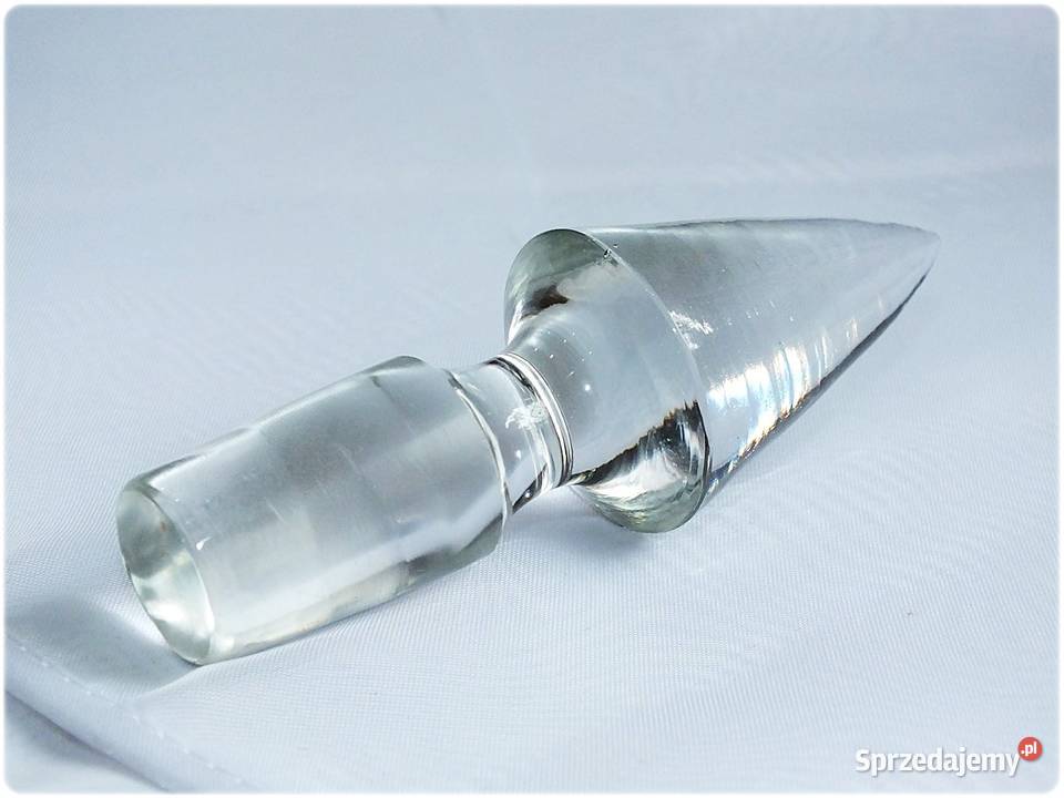 Stary szklany korek do karafki szpiczasty Żary
