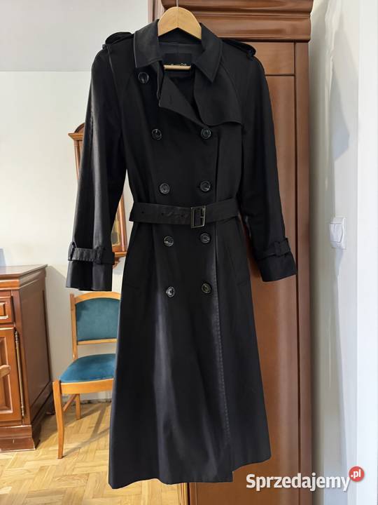 Płaszcz damski XS trencz czarny Massimo Dutti z Rozmiar 34(XS) Kurtki i płaszcze śląskie Częstochowa