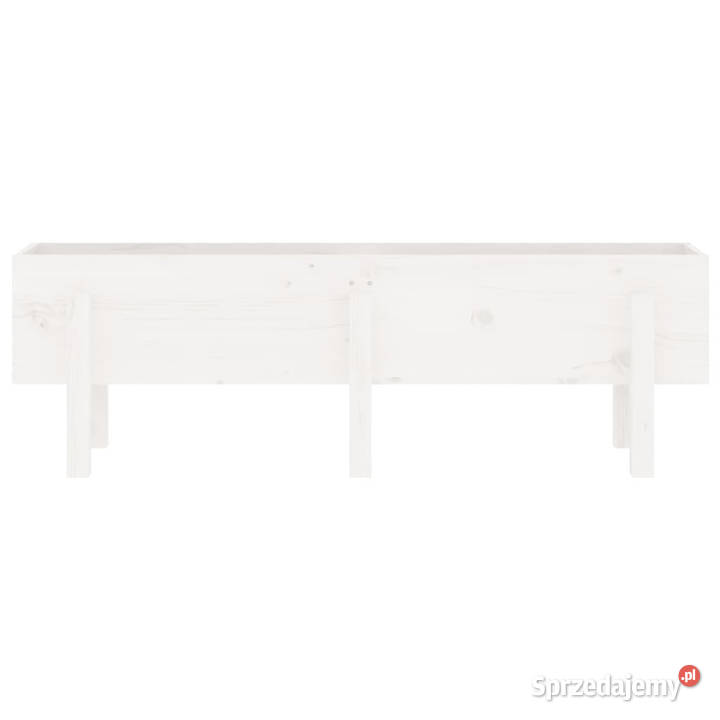Donica ogrodowa na nóżkach biała 121x30x38 Warszawa