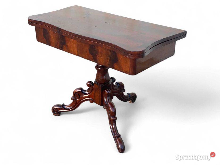 Stara rzeźbiona konsola rozkładany stolik Gryfice