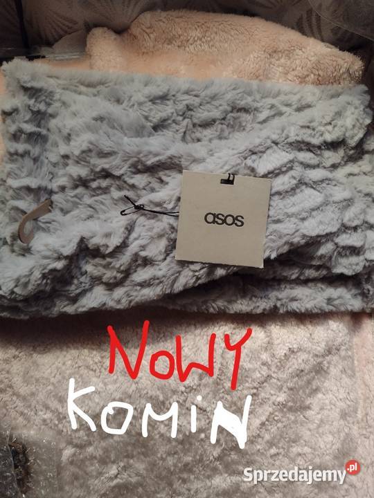 ASOS SZary futrzany komin szalszalik NOWY Kraków