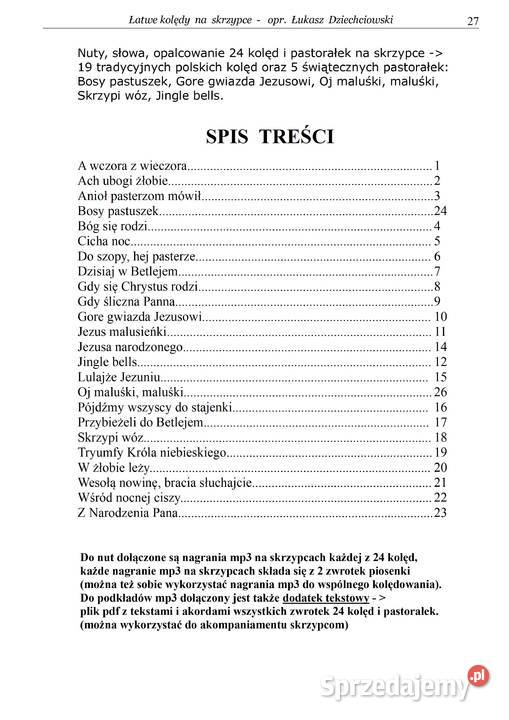 Kolędy na skrzypce nuty 24 kolęd słowa mp3 nowe Warszawa