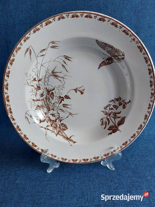 Antyczny talerz głęboki 2 Sarreguemines UC