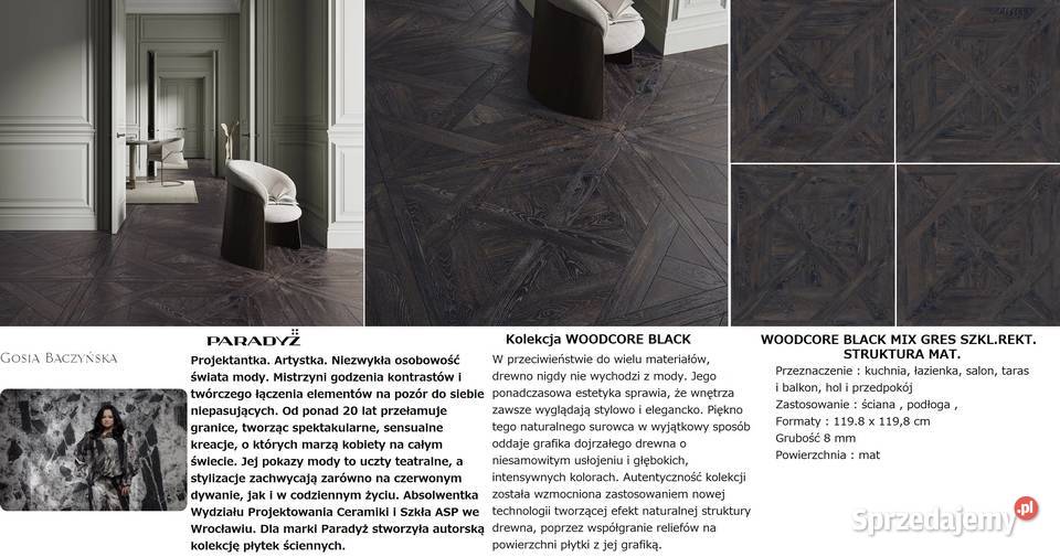 gres 11981198 woodcore black mix Płytki podłogowe