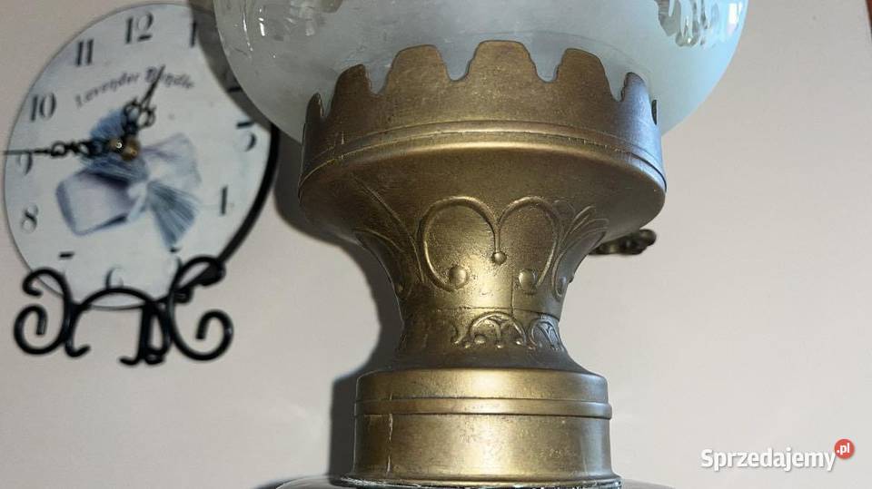 Lampa na żarówkę Kobaltowa podstawa z dekorem z pomorskie Gdańsk