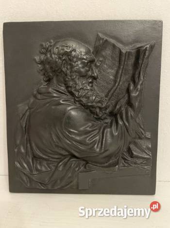 Stara płaskorzeźba relief obraz uczonego Łódź