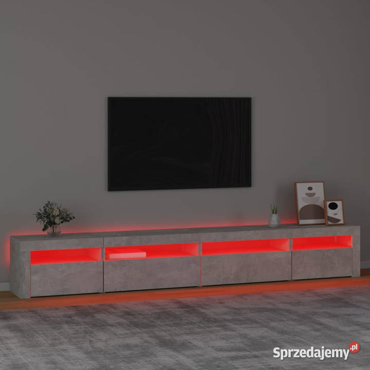 Szafka pod TV z oświetleniem LED szarość betonu mazowieckie Warszawa sprzedam