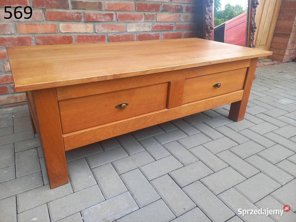 Stolik kawowy dębowy z szufladami Ława 569 65.5cm Gawroniec