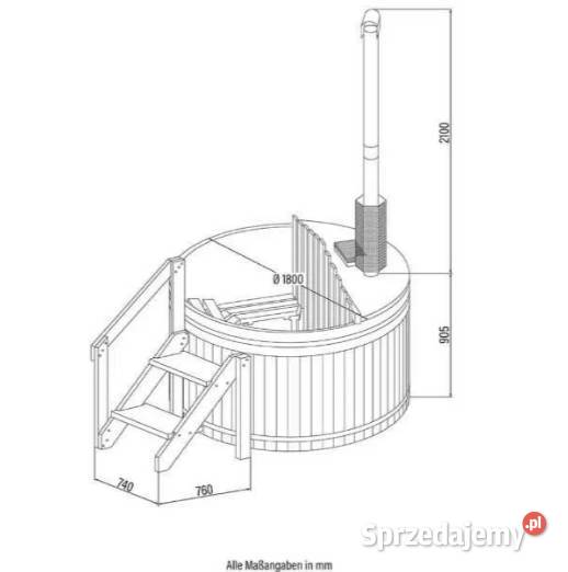 Wanna z hydromasażem opalana drewnem 180 4os Jacuzzi lubuskie Siedlisko