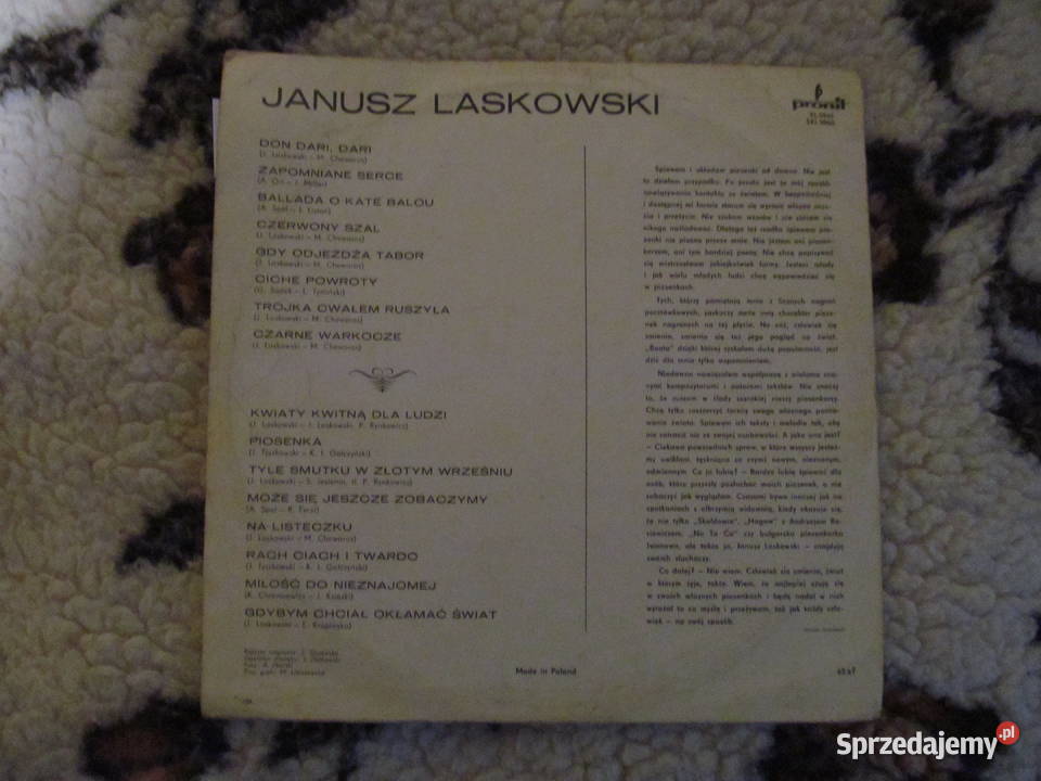 Janusz Laskłyta winylowski kwiaty kwitną ludzi p Lublin