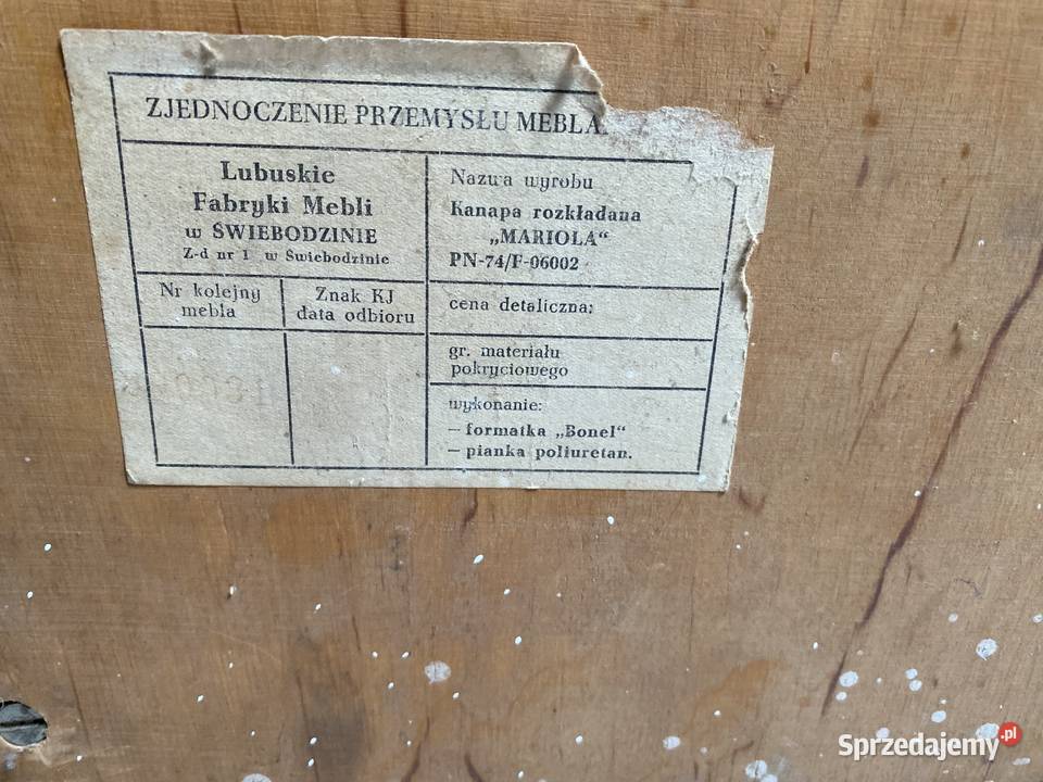 Tapczan rozkladany Mariolaz lat 70 Lublin