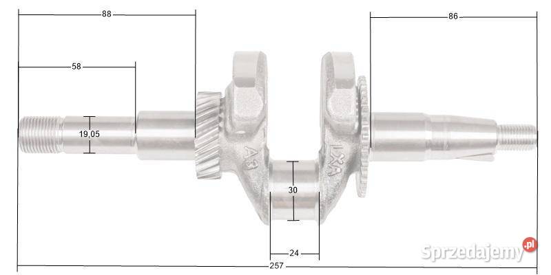 Wał korbowy Loncin LC50ZB6045Q LC168F2 CZĘŚĆ