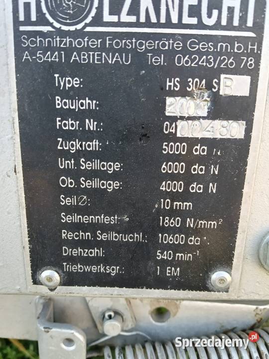 Wyciągarki leśne Tajfun maxwald Holknecht 55t
