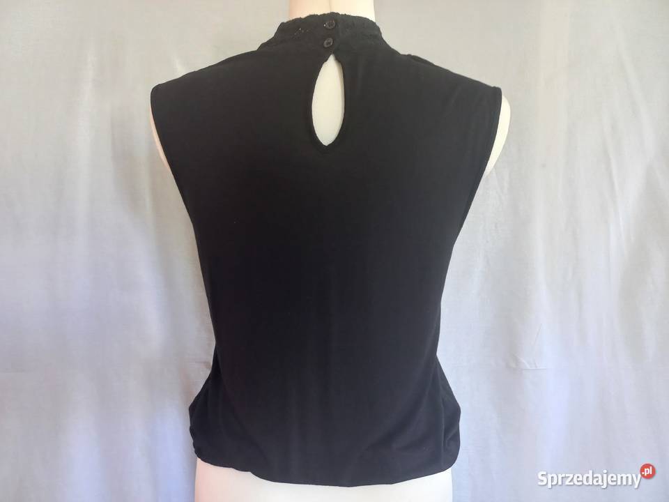 BLUZKA czarna BEZ RĘKAWÓW koronka r 3840 NOWA podlaskie sprzedam