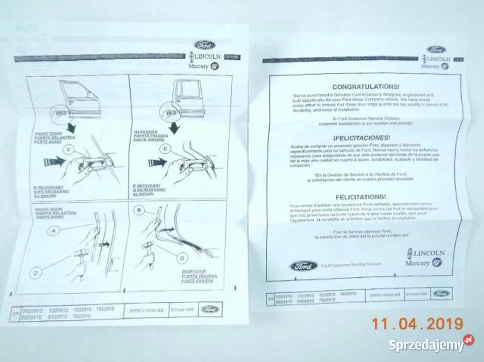 LISTWA LISTWY DRZWI FORD CROWN VICTORIA 0304