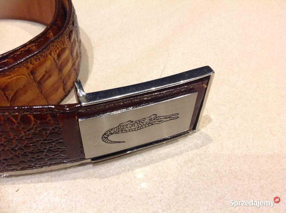 Pasek Męski Skóra Krokodyla Lacoste ML Skóra Paski Moda i Styl