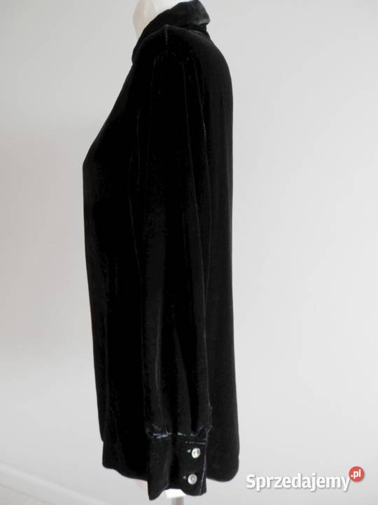 Koszula Aksamitna Jedwabna Jedwab Wiskoza Czarna Marks&amp;Spencer Łomża