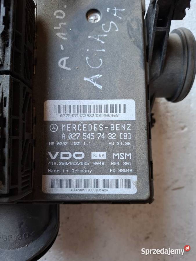 Komputer Sterownik Silnika Mercedes A140 osobowe lubelskie