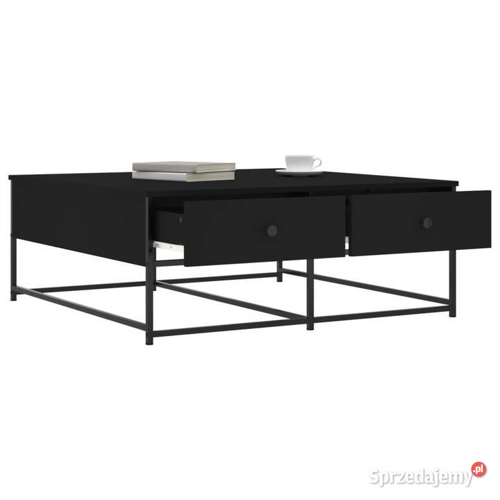 Stolik kawowy czarny 100x99x40 materiał Warszawa