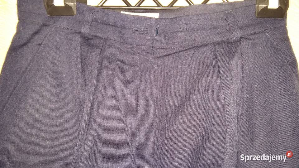 Spodnie damskie granatowe elana z wełną zwężane Łódź