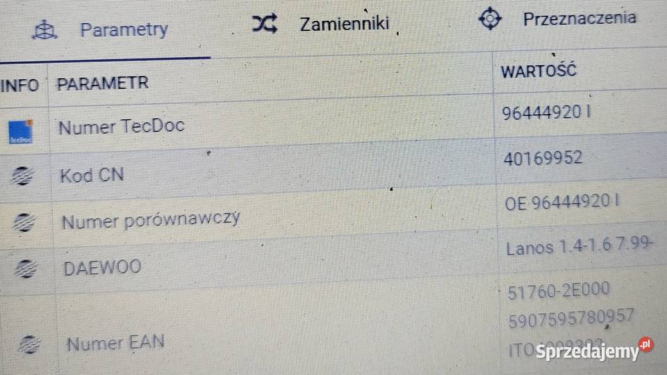 Poduszka amortyzatora prawa Daewoo Lanos Rok produkcji 1997