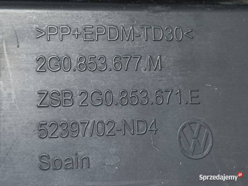 VW POLO VI 17 KRATKA ATRAPA ZDERZAKA PRZÓD Pleszew