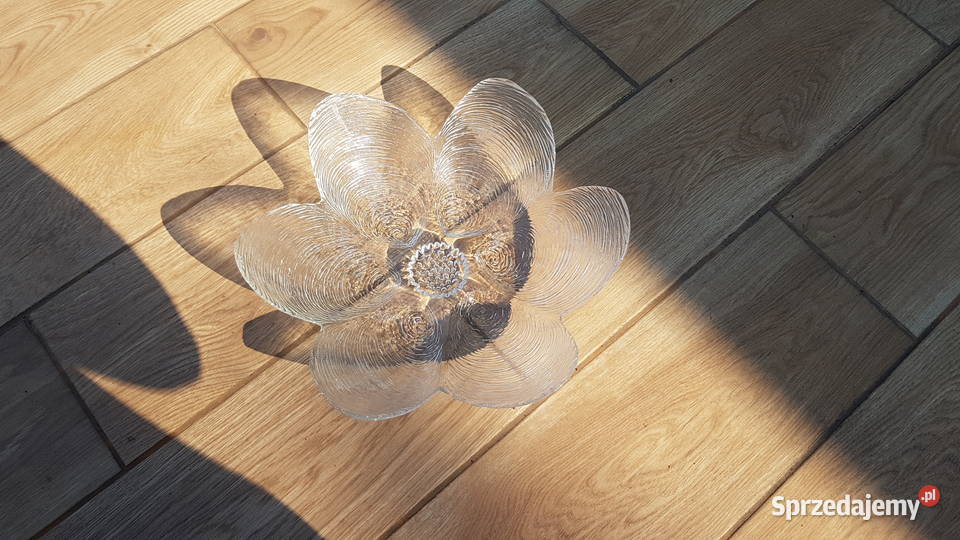 Ciekawa duża szklana misa patera Myszków