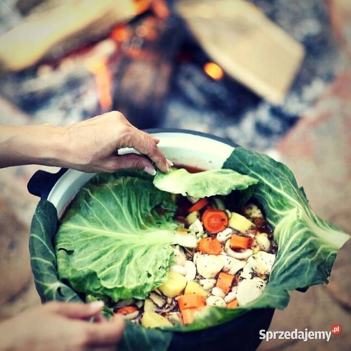 Kociołek myśliwski EMALIOWANY garnek żeliwny 10l Skawina