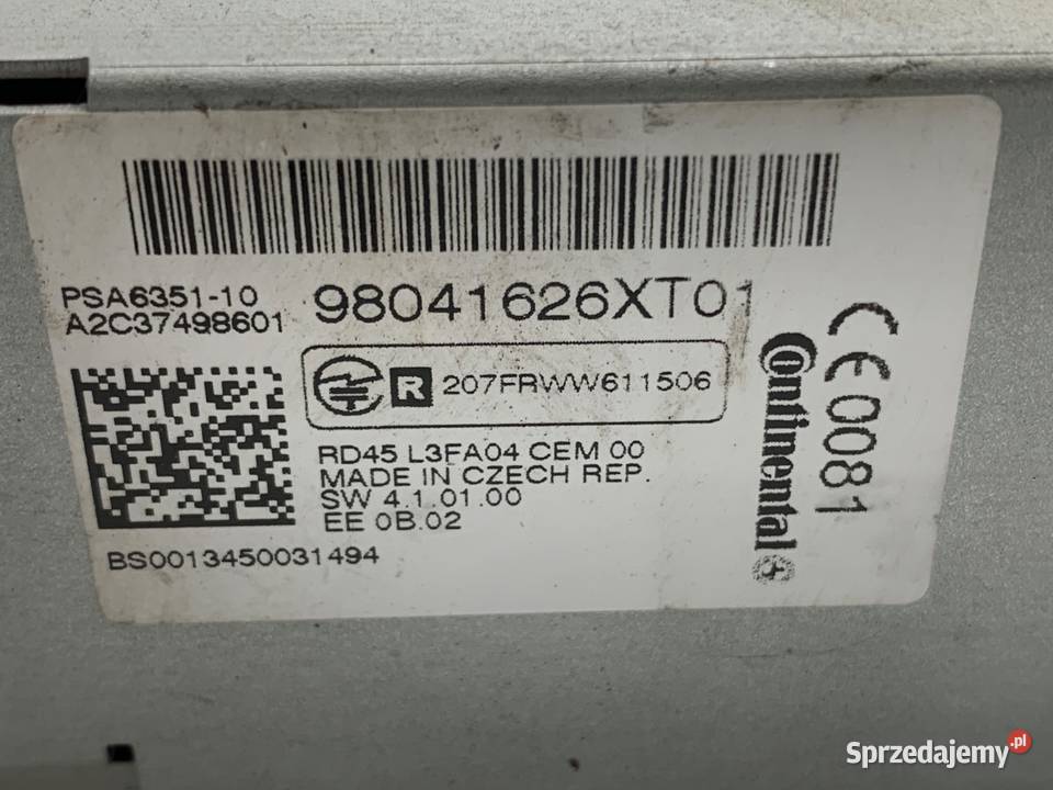 RADIO FIAT SCUDO II 98041626XT ODTWARZACZ podkarpackie