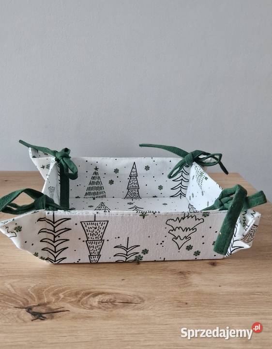 świąteczny koszyk pojemnik na chleb ciastka biały małopolskie Kraków