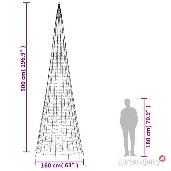 vidaXL Choinka LED na maszcie 1534 diody LED