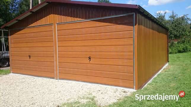 Garaż Blaszany Drewnopodobny 65x5m Dwuspadowy Nowa Sól