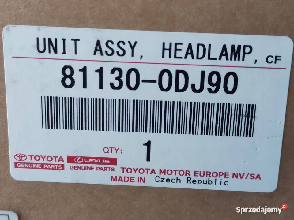 Lampa Prawy Przód Toyota Yaris III Lift osobowe Pleszew
