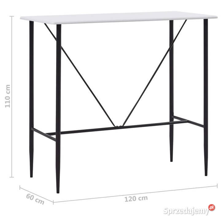 Stolik barowy biały 120 x 60 x 110 MDF WM281547 Warszawa
