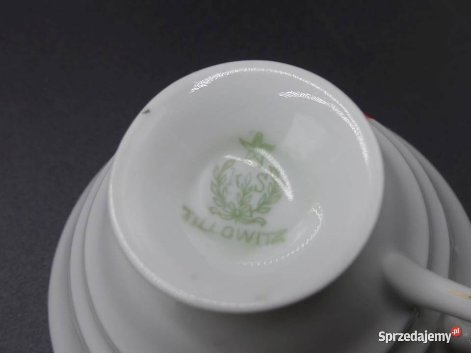 Komplet do mokki Tułowice Tillowitz stan niemal Poznań sprzedam