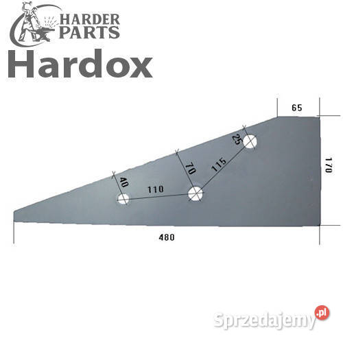 Płoza krótka HARDOX 053681P części do pługa Suwałki